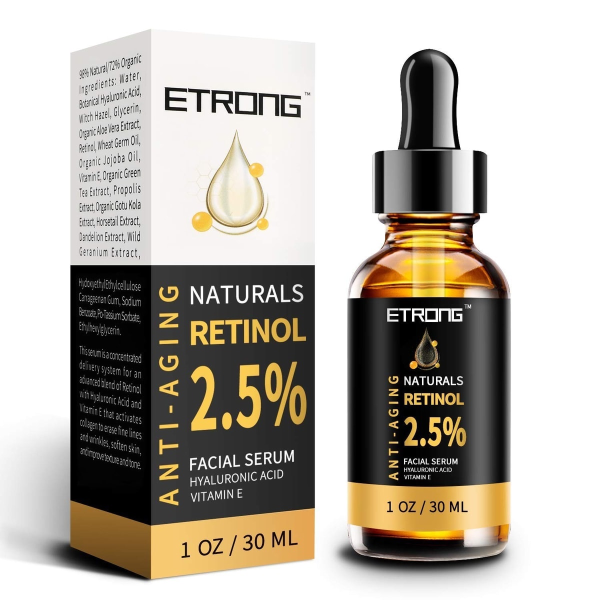 Retinol Serum High Strength Anti aging Serum with 2.5% Retinol Hyaluronic Acid