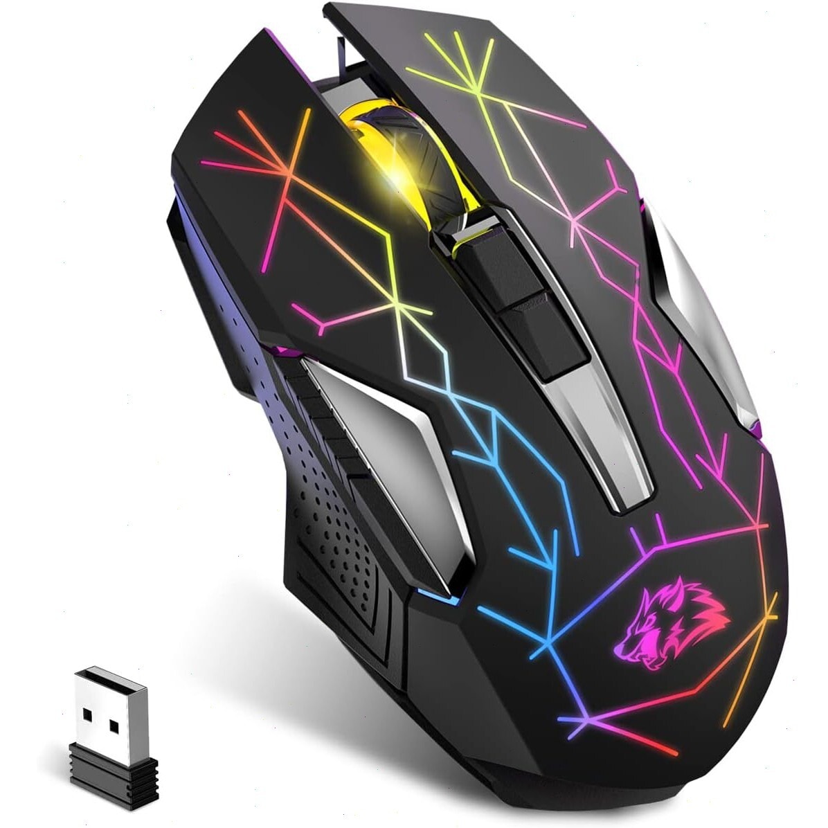 UK Wireless Gaming Mouse USB Computer Mice LED Backlit 2400DPI for Pc Laptop Mac
