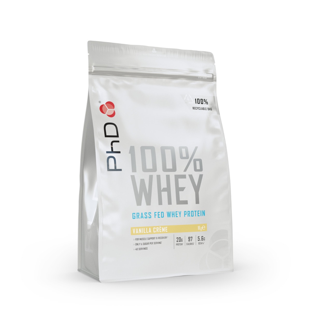 PhD Nutrition | 100% Whey Protein Powder Low Carb in Various Flavours | 1kg
