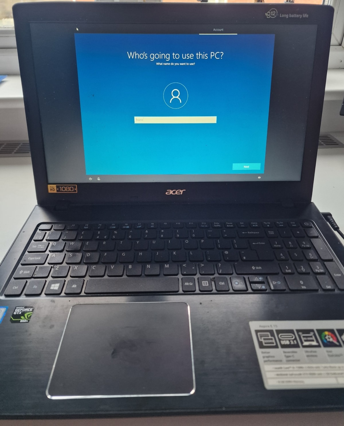 Acer Aspire 15 Gaming Laptop 950M READ DESCRIPTION