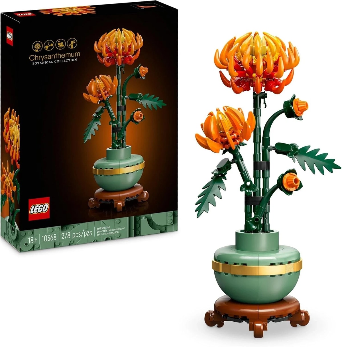 LEGO Botanicals Chrysanthemum - Artificial Flower Building Set - Creative Model