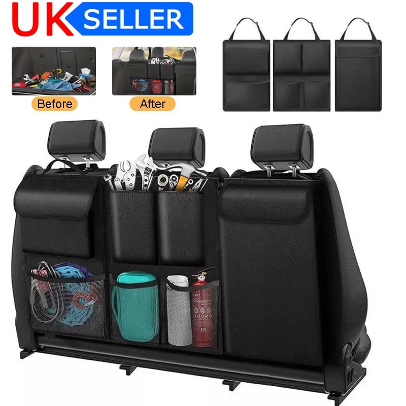 3 in 1 Car Boot Organiser Tidy Back Seat Storage Bag Hanging Pocket Accessories