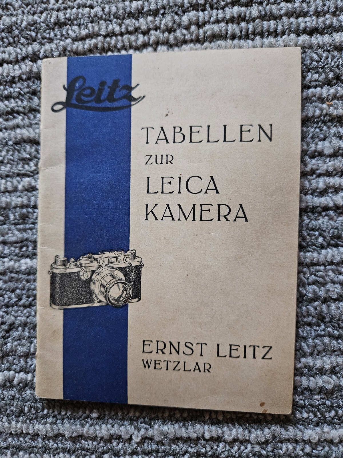 Leitz Tabellen Zur Leica Kamera manual In German