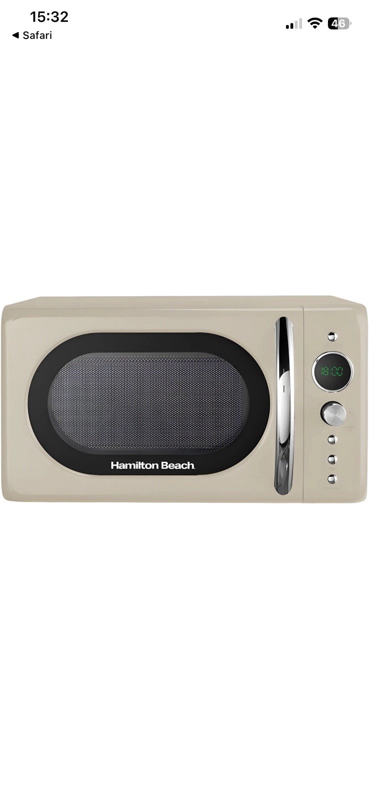 Hamilton Beach Retro Cream Microwave 700W 20L Microwave Oven HB70H20C