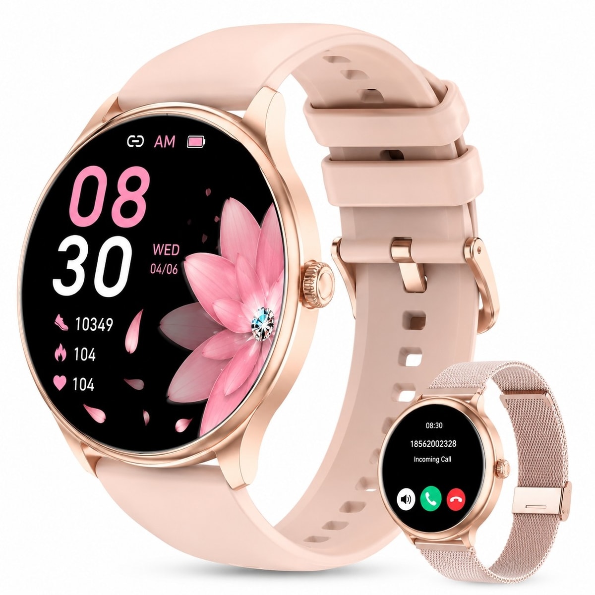 Smart Watch for Women Fitness Tracker Bluetooth Call Heart Rate IP68 Waterproof