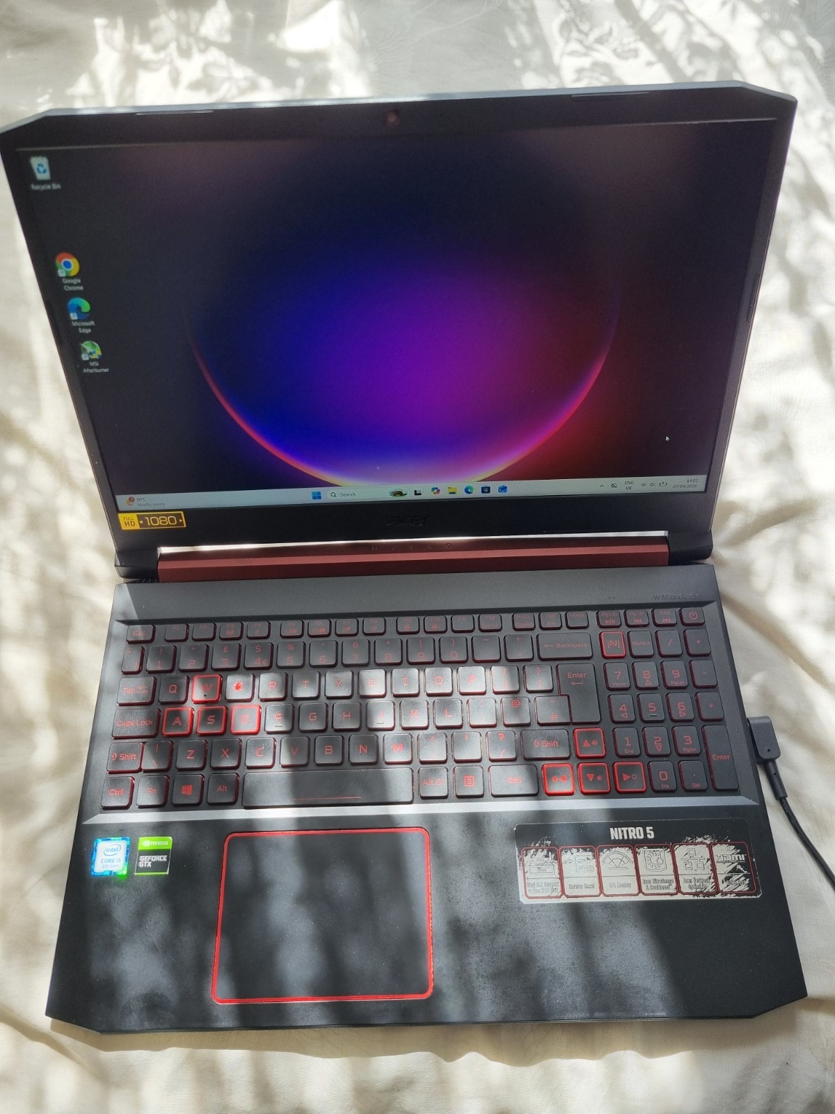 Acer Nitro 5 Gaming Laptop I5-9300H, GTX 1050, 16GB RAM, 120GB SSD
