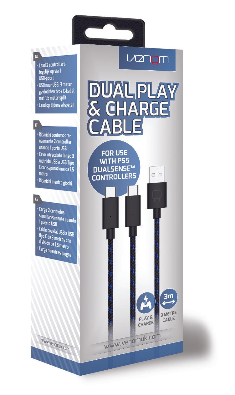 Venom PS5 Controller Play & Charge Cable with Twin Output - VS5002