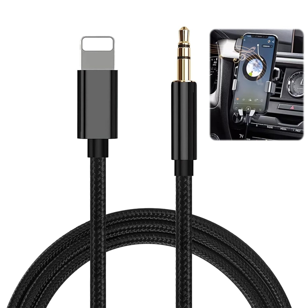 iPhone to 3.5 mm Jack Car Audio Aux Cable For iPhone 7 8 X 11 12 13 14