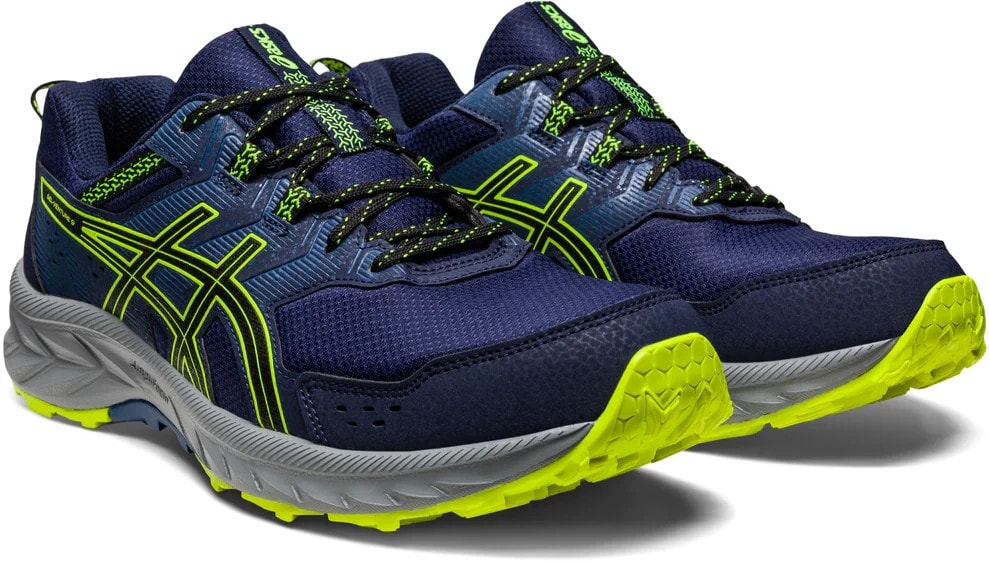 Asics Gel Running Shoes Gel Venture 9 Peacoat / Yellow Mesh Trainers UK 7 - 10.5