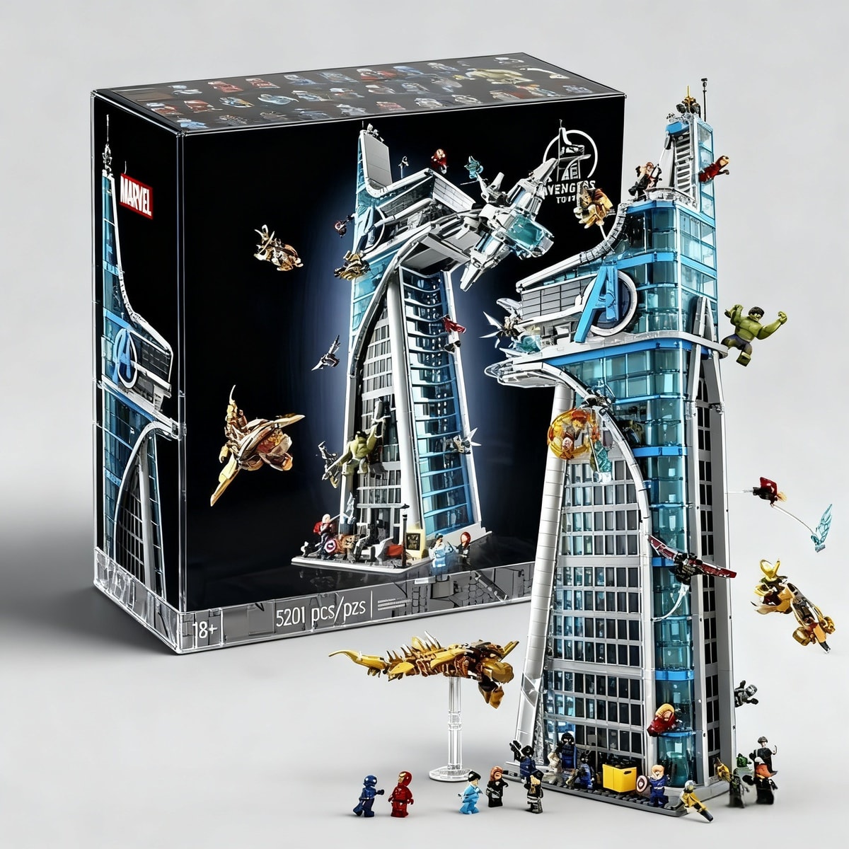 New Marvel Avengers Tower 76269 Moc 5201pcs Plus 31 Figures,Stickers