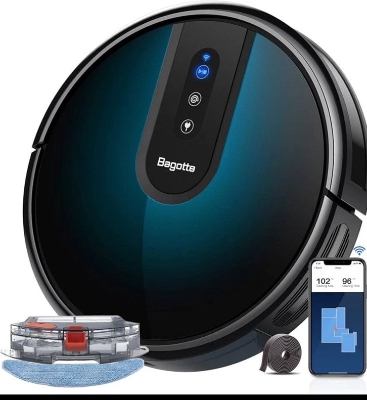 Bagotte BG750 Robot Vacuum Mop 4-in-1 Cleaner 2000Pa Slim Smart WiFi New