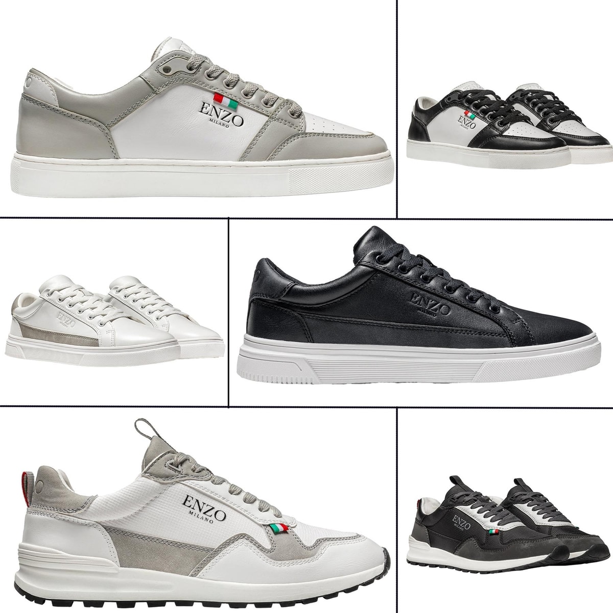 Enzo Mens Trainers Sneakers Walking Running Athletic Sports Casual Lace Up Shoes