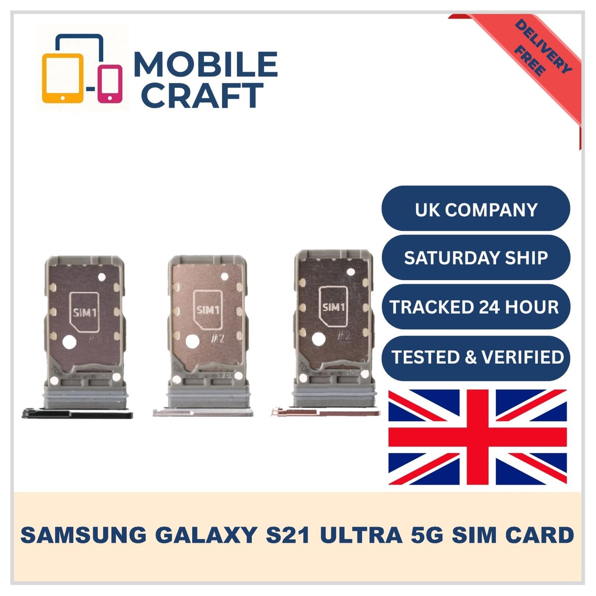 For Samsung Galaxy S21/S21+/S21 Ultra Dual Sim Card Tray Holder Slot Replacement