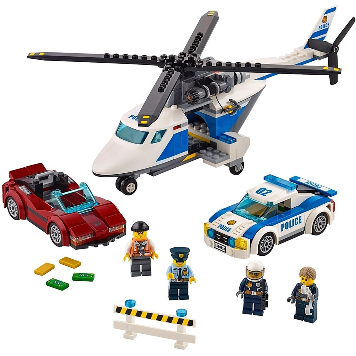 LEGO City 60138 High-Speed Chase – NEW & SEALED – Police Helicopter Car Set