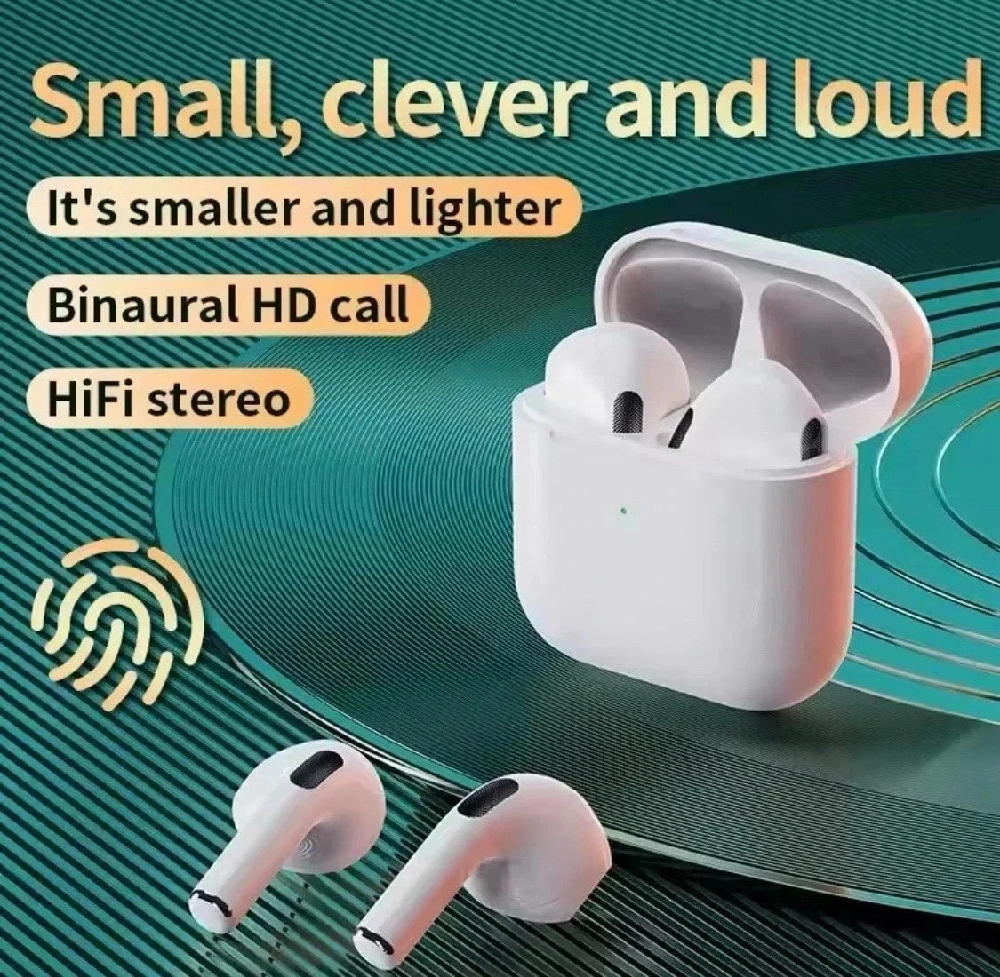 PRO4_TWS Wireless Bluetooth Earphones Air In-Ear Pods WHITE