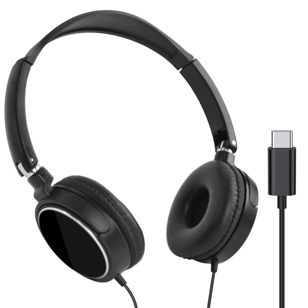 USB-C Wired Headphones Over Ear Noise cancelling Business Headset Stereo for PC