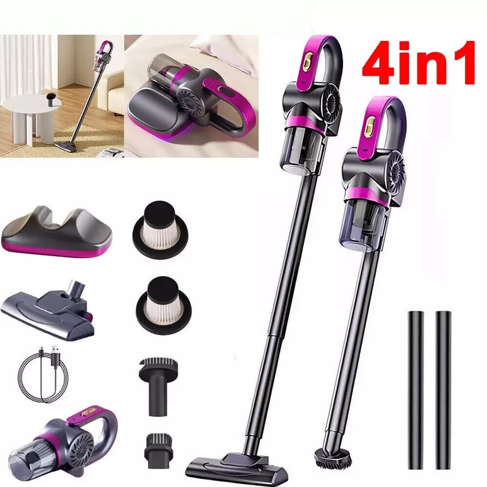 4In1 Stick Handheld Vacuum Cordless Vacuum Cleaner for Floor Mite Removal