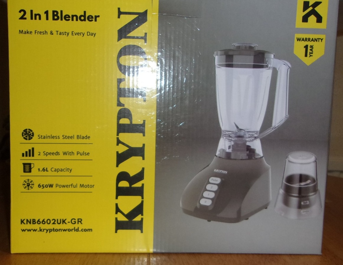 Krypton Food Jug Blender-1.6L Electric Blender Smoothie Maker. 650W, Grey. NEW