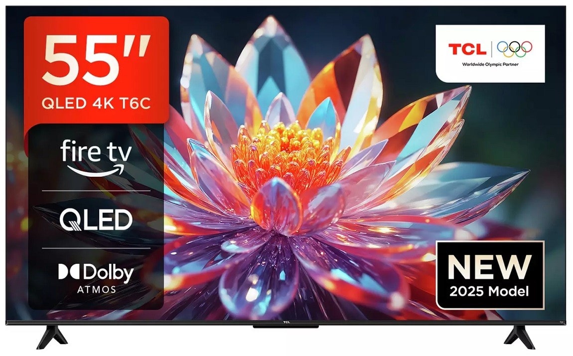 TCL 55 Inch TV SMART 4K QLED Fire TV 55T6C Ultra HD HDR Alexa Freely TV