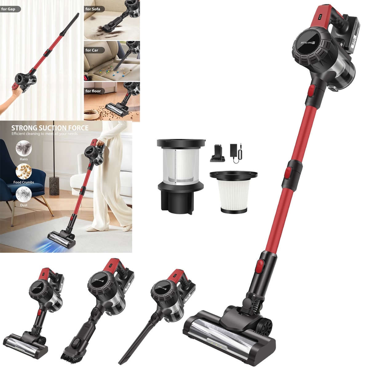 Cordless Vacuum Cleaner Upright Anti Hair Wrap Cordless Stick Vacuum Cleaner