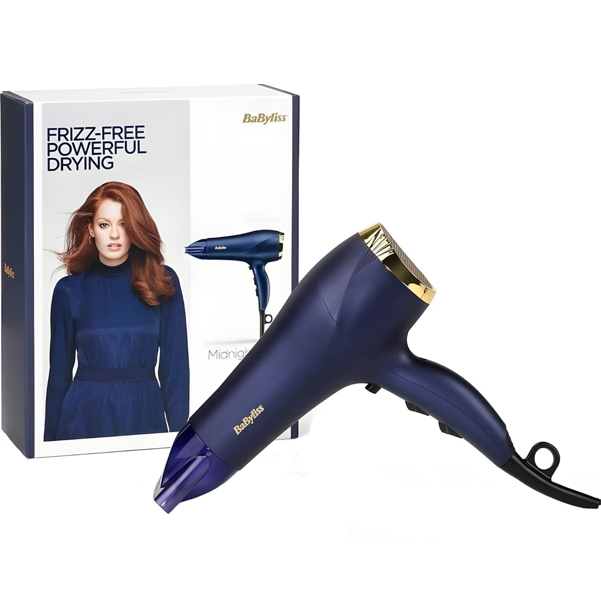 BaByliss Midnight Luxe Hair Dryer 2300W 3 Heat & 2 Speed Settings - Blue