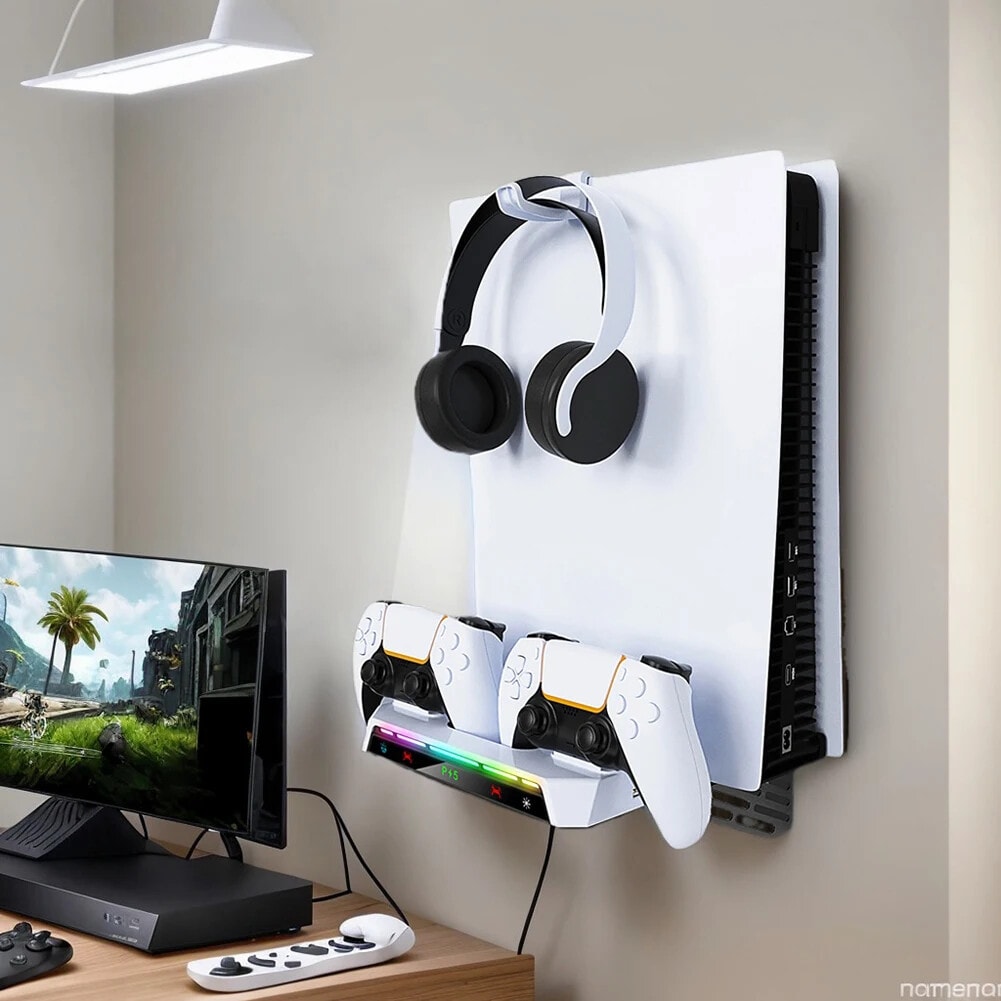 PS5 Wall Mount Stand & Controller Holders for PS5 & PS5 Slim UK