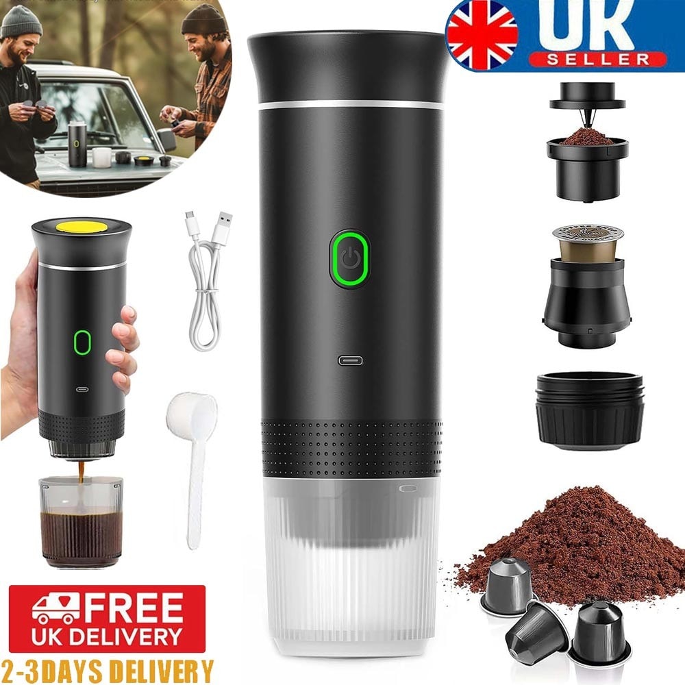 Portable Wireless Espresso Coffee Maker 3-in-1 Travel Machine for Car & Home UK