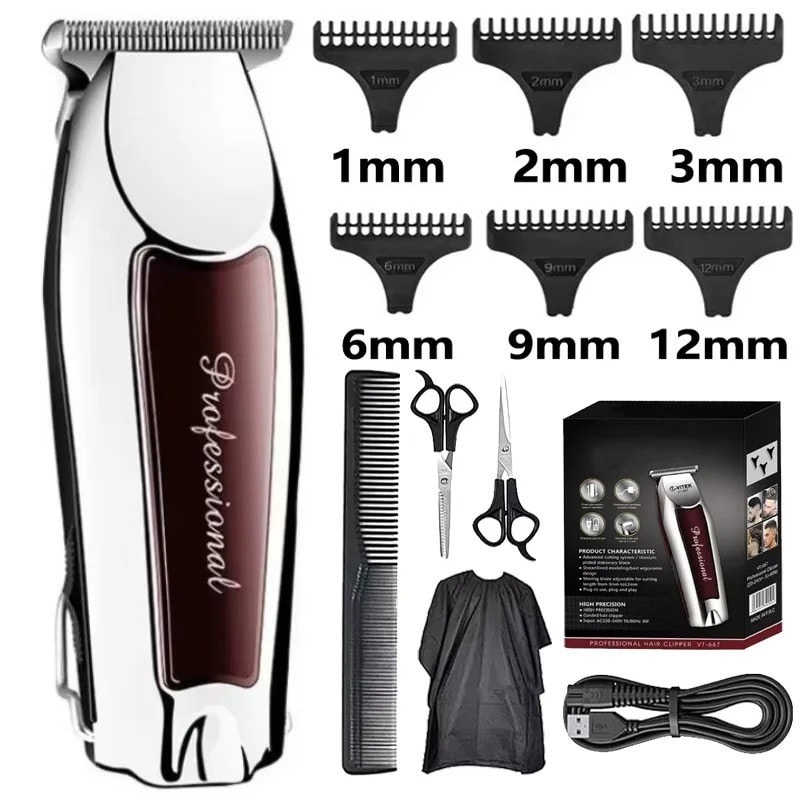 Rechargeable Cordless Hair Trimmer for Men Professional Electric Beard Clipper