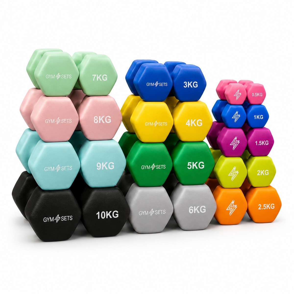 GymSets Neoprene Dumbbell Pairs Hand Weights Fitness Yoga Home Gym