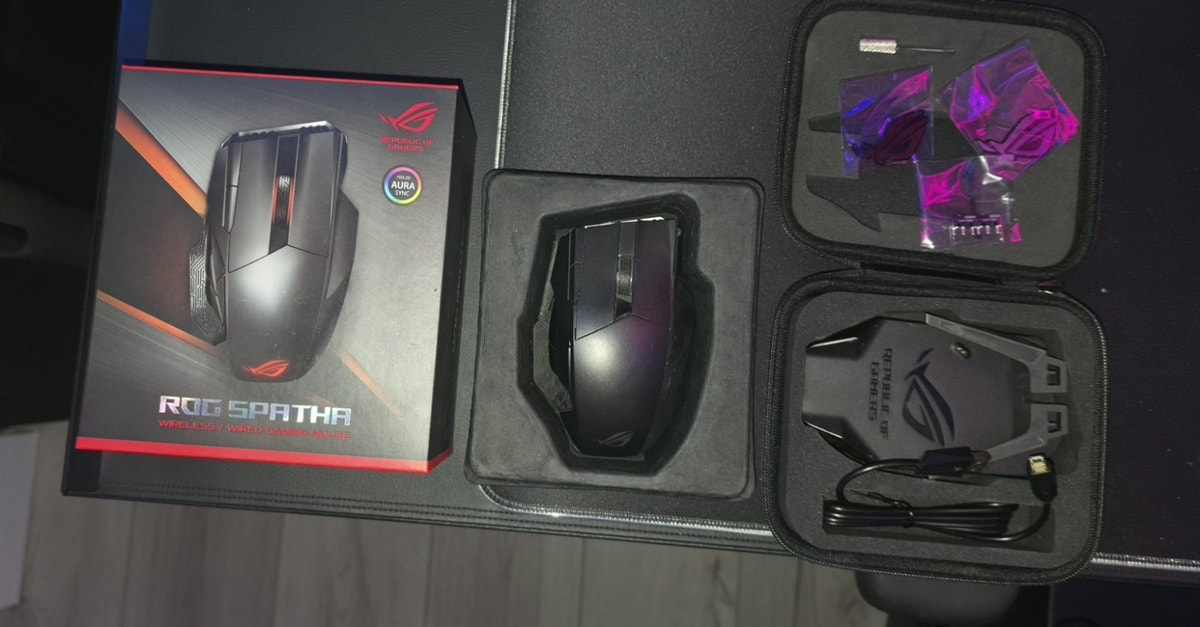 ASUS ROG Spatha Wireless Optical Gaming Mouse Black Boxed JUST PARTS OR REPAIR