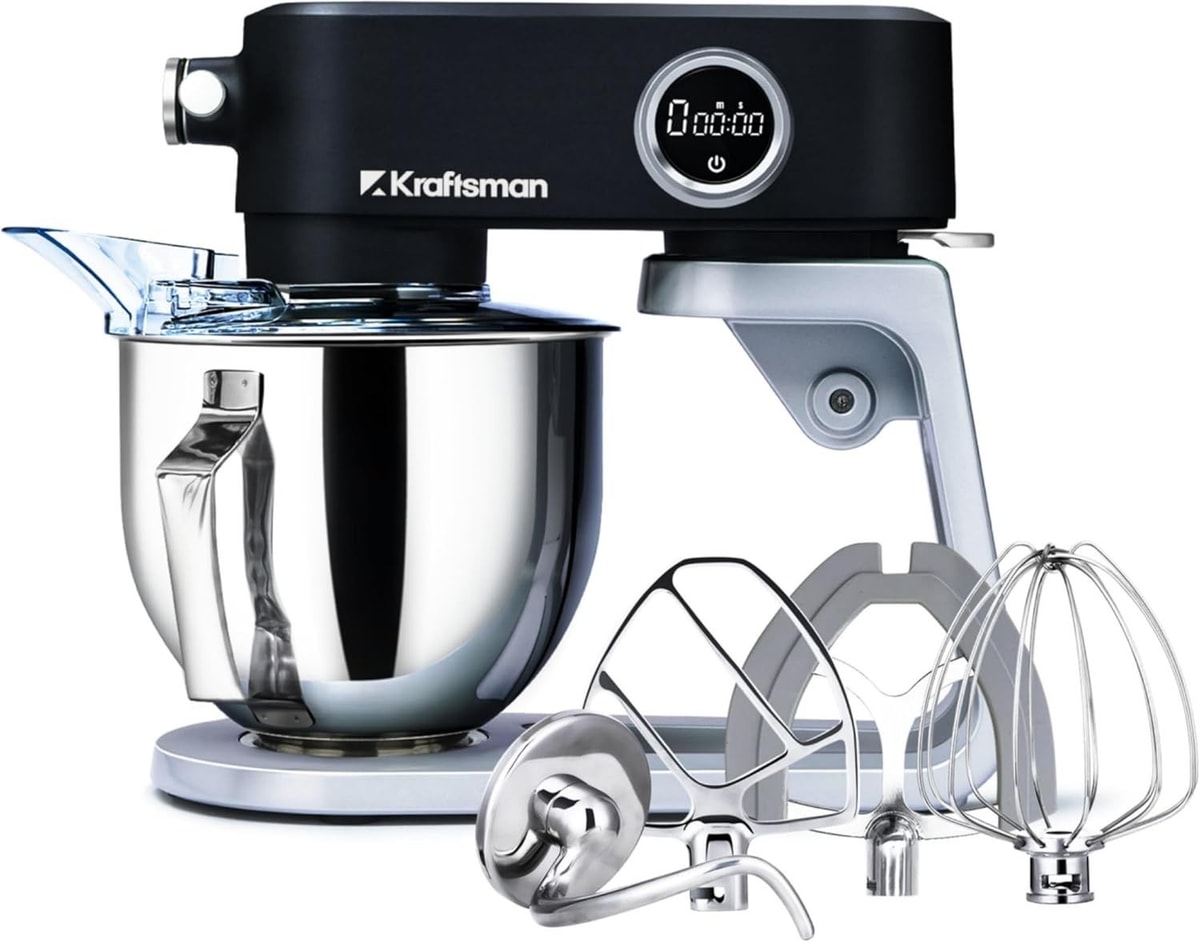 Full Metal Stand Mixer, 5L Kitchen Food Mixer for Baking Stainless Kraftsman