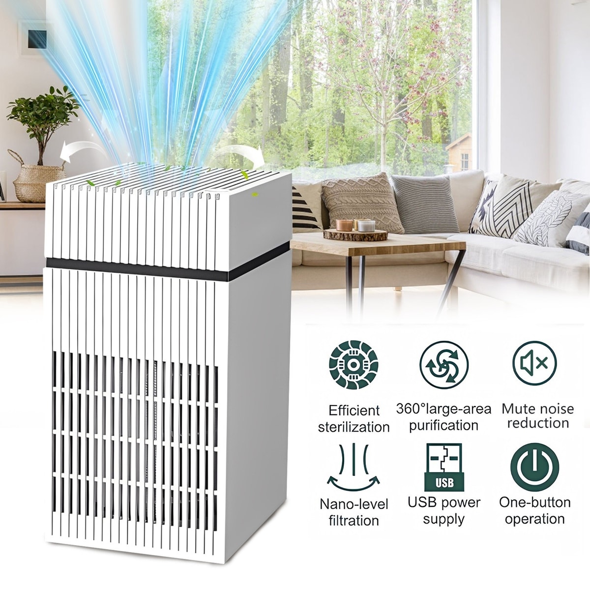 Air Purifiers For Large Room Medical Grade HEPA Air Purifier Smoke Odor Pet Home