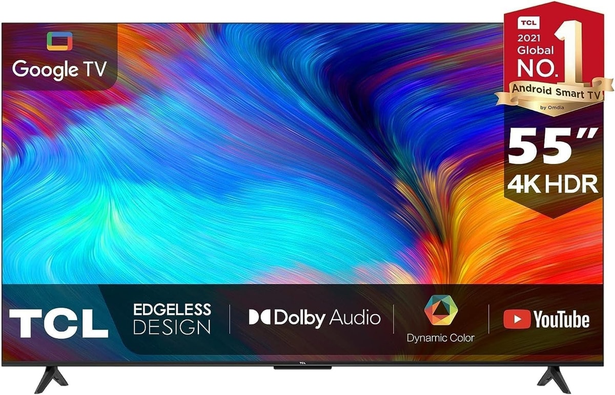 TCL 55 Inch TV 4K LED HDR10 A55 Processor 60Hz Google TV - 55T635