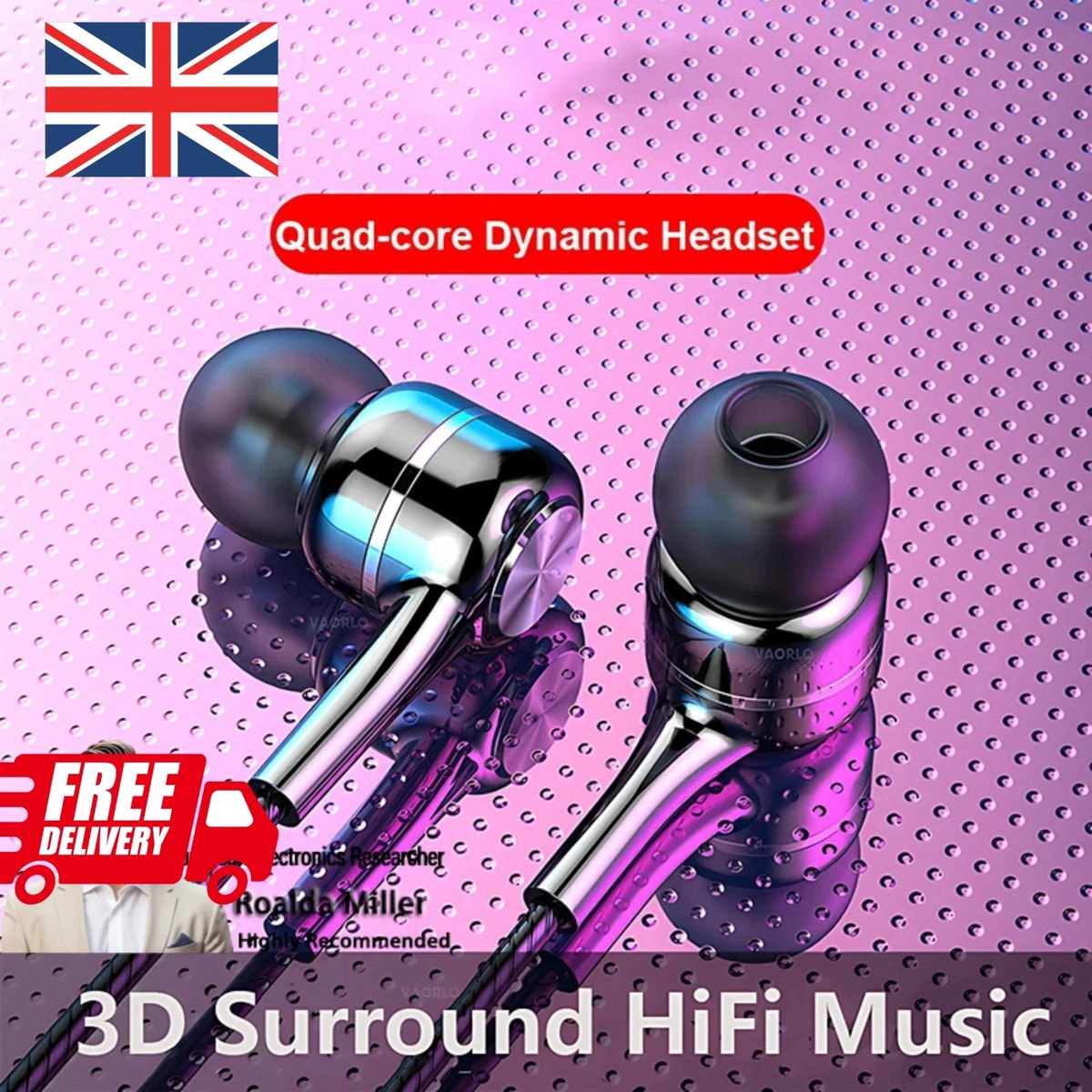 Wired Earphones Headphones In-Ear Buds 3.5mm Jack Extra Bass Noise Isolating