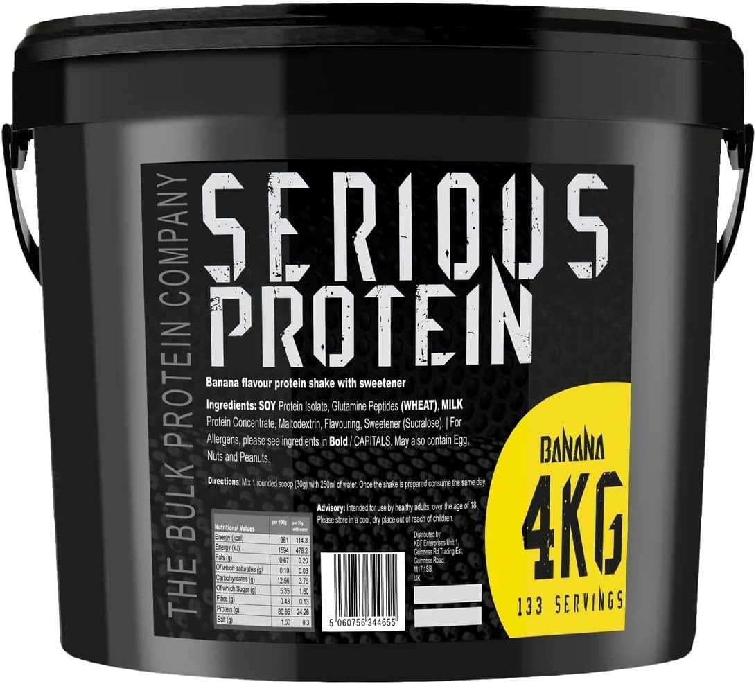 SERIOUS PROTEIN – Protein Powder – 4kg – Low Carb – Supports Lean Muscle Growth