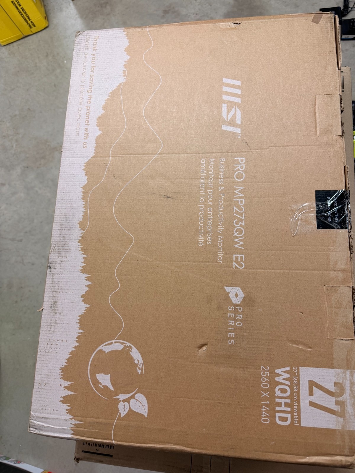MSI PRO MP273QW E2 27 Inch WQHD Monitor - 2560 x 1440 IPS Panel - White -