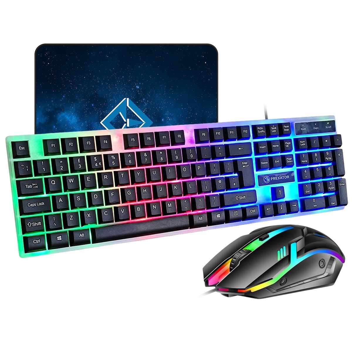 LED Gaming Keyboard And Mouse Set USB RGB Backlit For PC Laptop Xbox PS4 PS5 UK