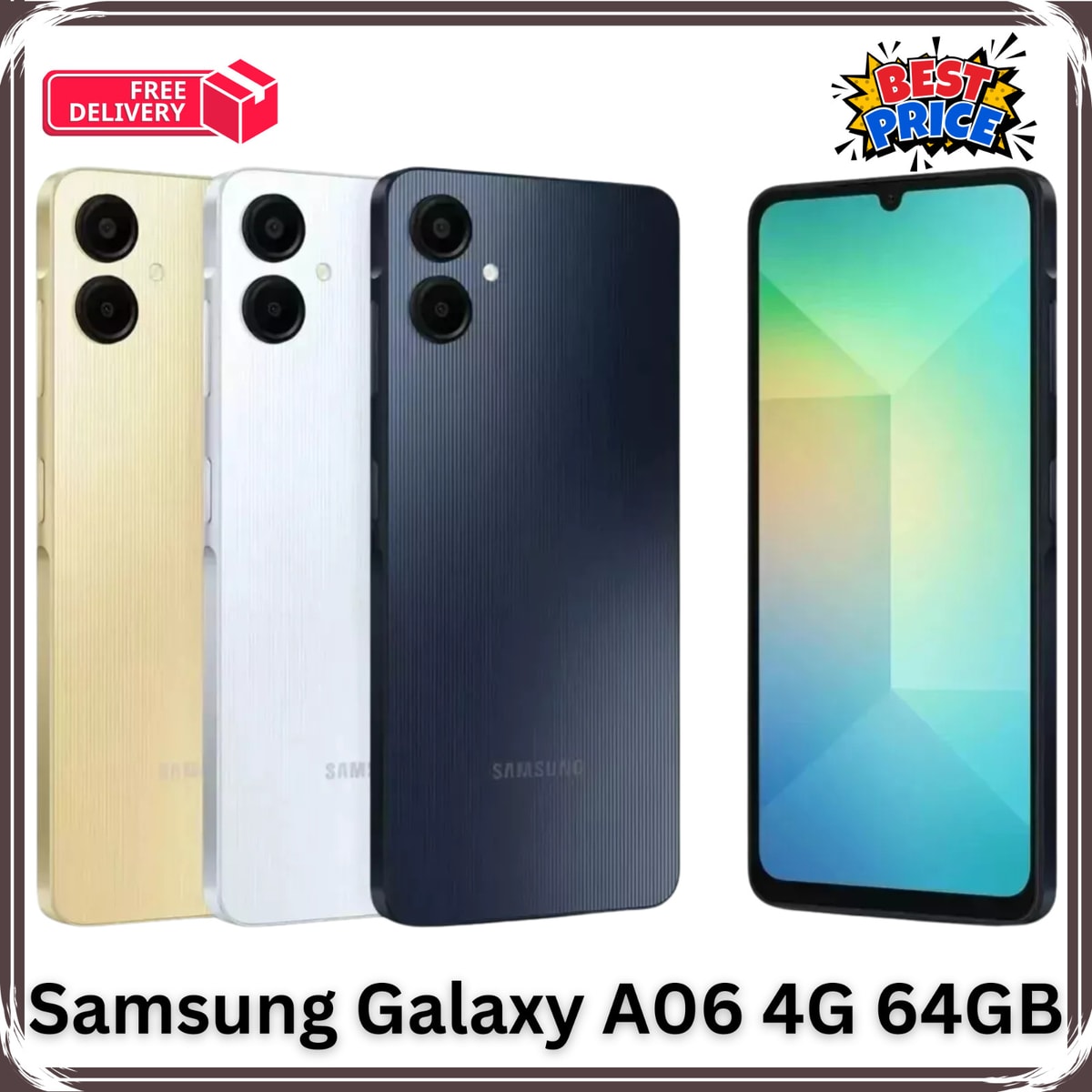 Samsung Galaxy A06 64GB 4GB RAM Dual SIM Unlocked 2024 Android Smart Mobile