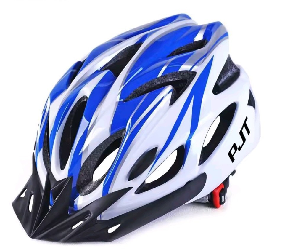 Adult Bicycle Bike Cycling Helmet Size Large 56-62 cm White Blue Silver Logo