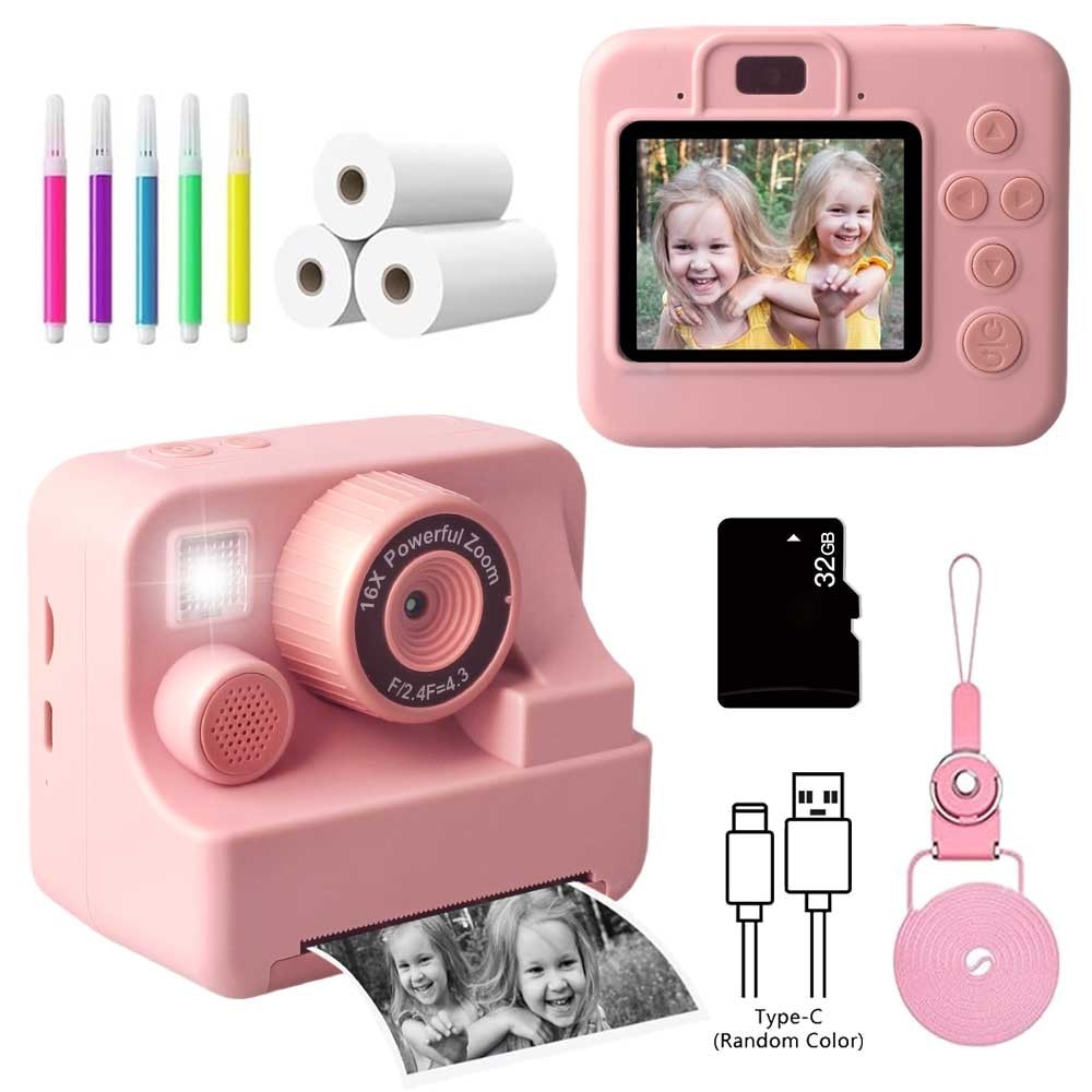 2.4"Screen Instant Print Camera for Kids Christmas Birthday Gifts for Girls Boys