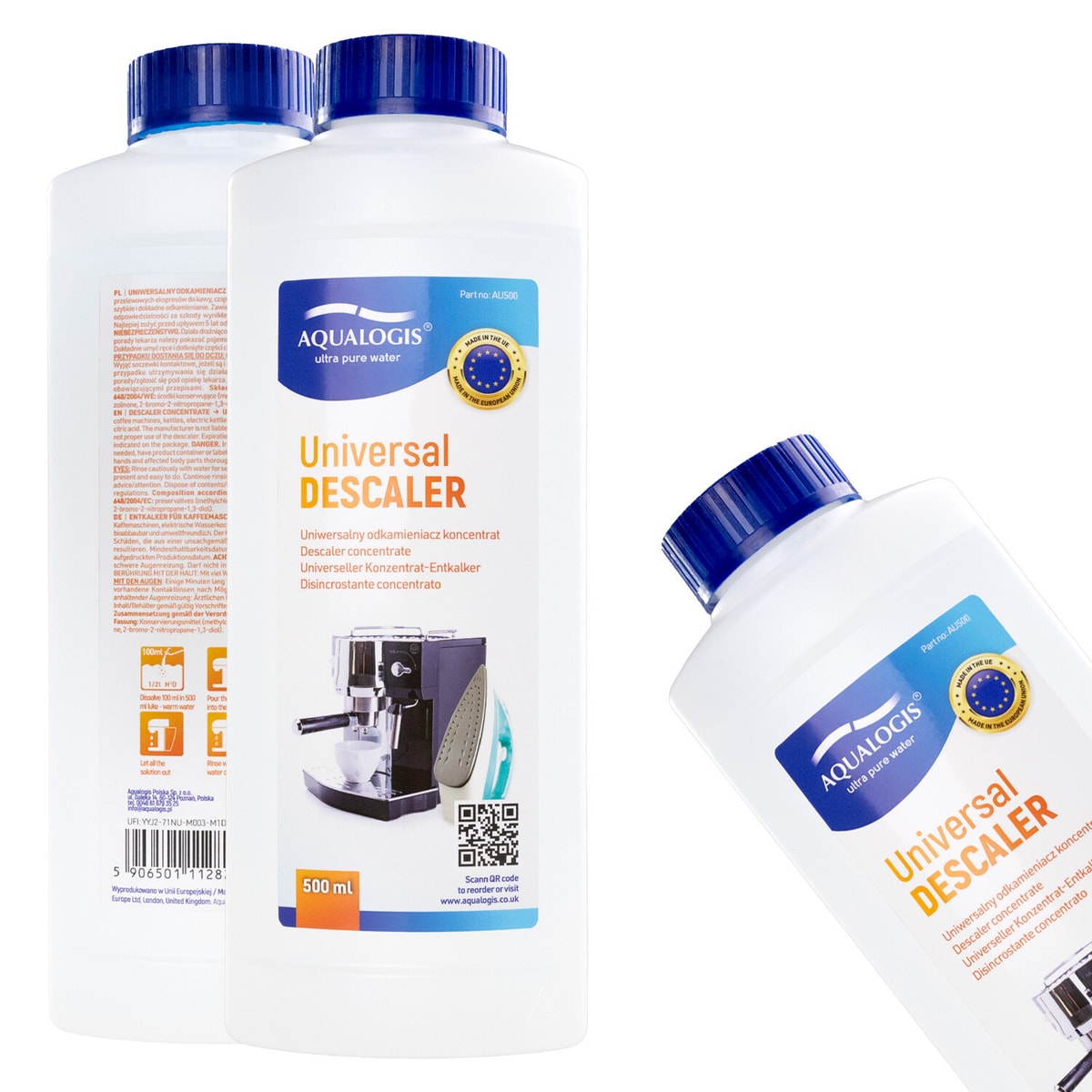 Universal Coffee Machine Cleaner and Descaler 500 ml - 5 Applications-per bottle