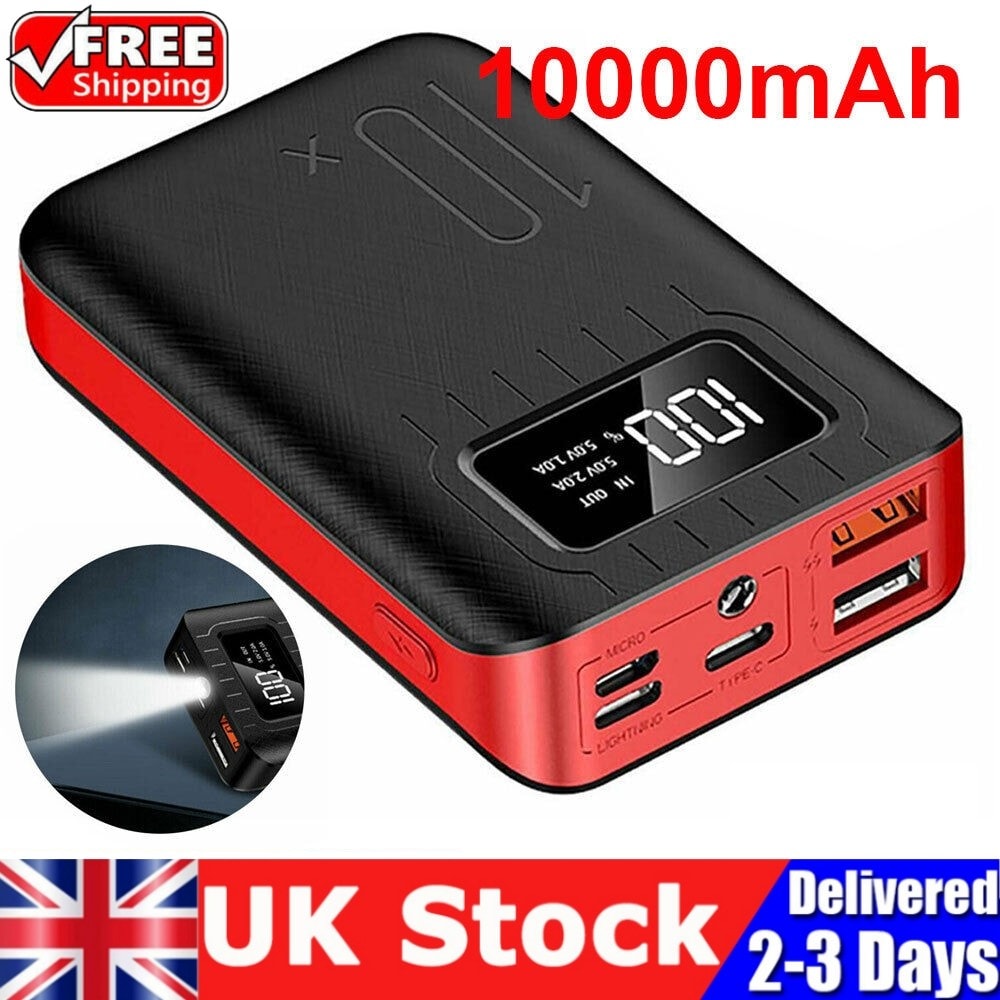 10000mAh Bank Power Portable Fast Charger Battery Pack 2 USB for Mobile Phone