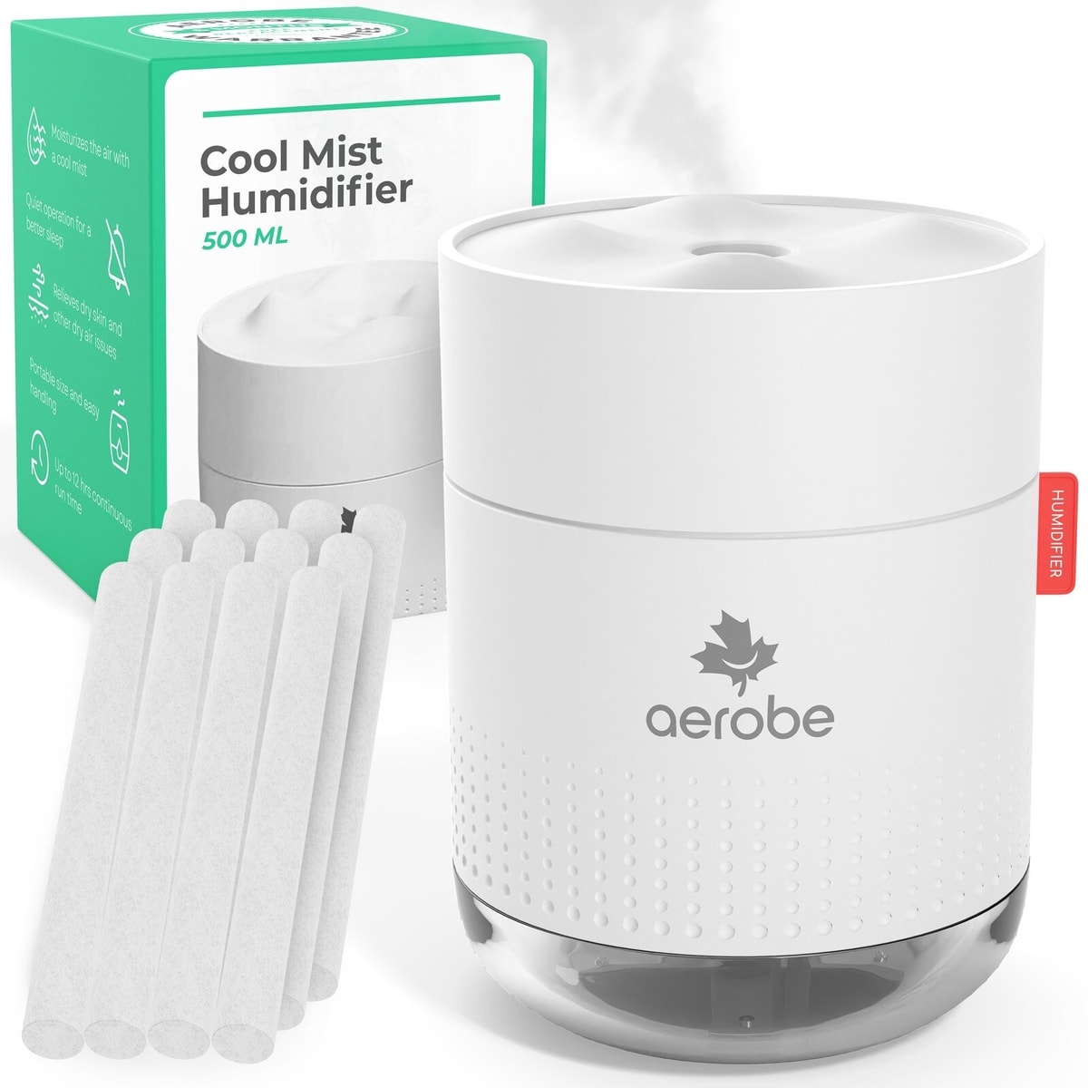 Air humidifier 500ML Cool Mist Baby/Bedroom Cough dry Skin Night Light USB