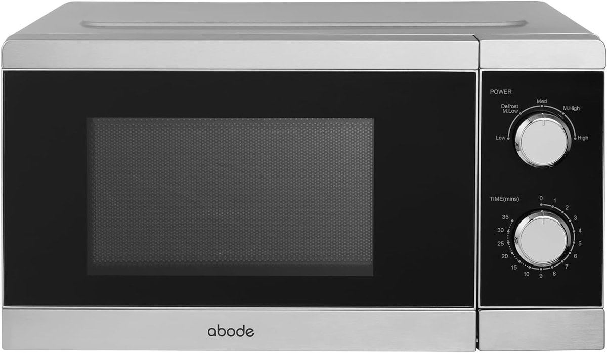 Abode AMM2007SS 20L Manual Microwave Oven 5 Power Levels 800W Stainless Steel
