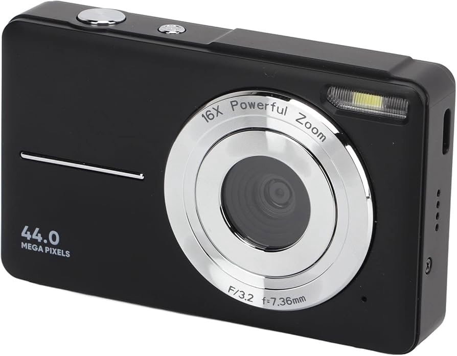 Digital Camera 44MP 1080P Compact Digital Camera 16X Digital Zoom Easy Vlogging