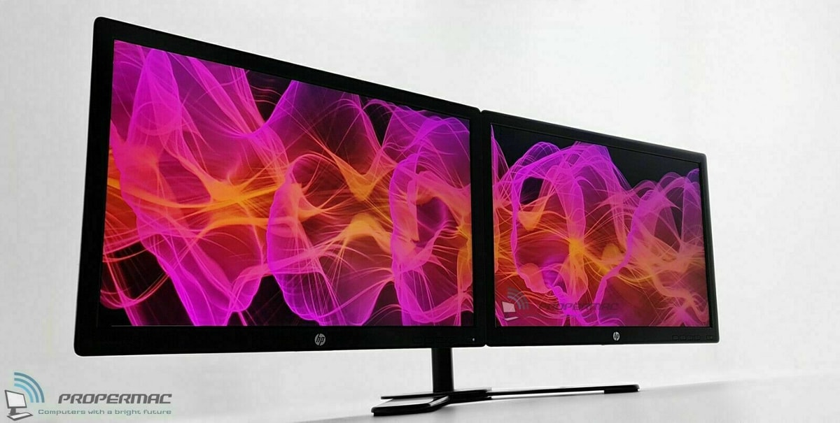 Dual Monitor Screen Setup Bundle 2 x 24" FULL HD 1920x1080 HDMI + New Stand