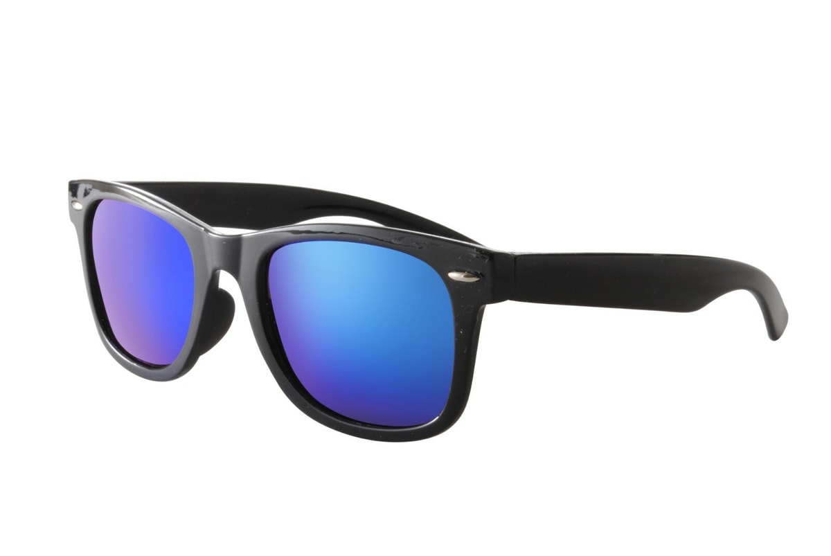 Matt Black and Shiny Black Polarised Mirrored Trendy Sunglasses Cheap UV400