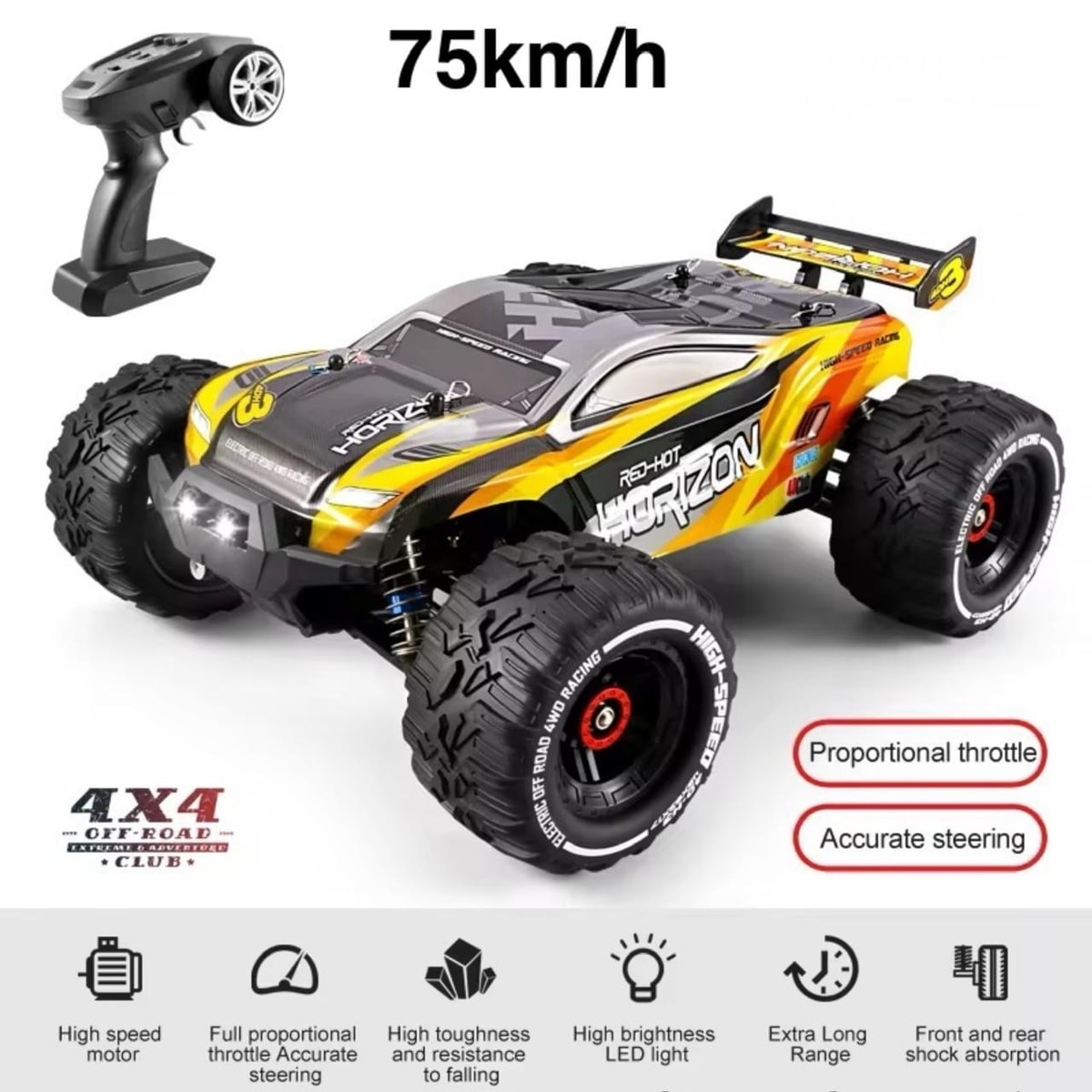 4DRC 75KM/H Brushless RC Car 4WD High Speed Drift Off-Road Toy Boy Birthday Gift