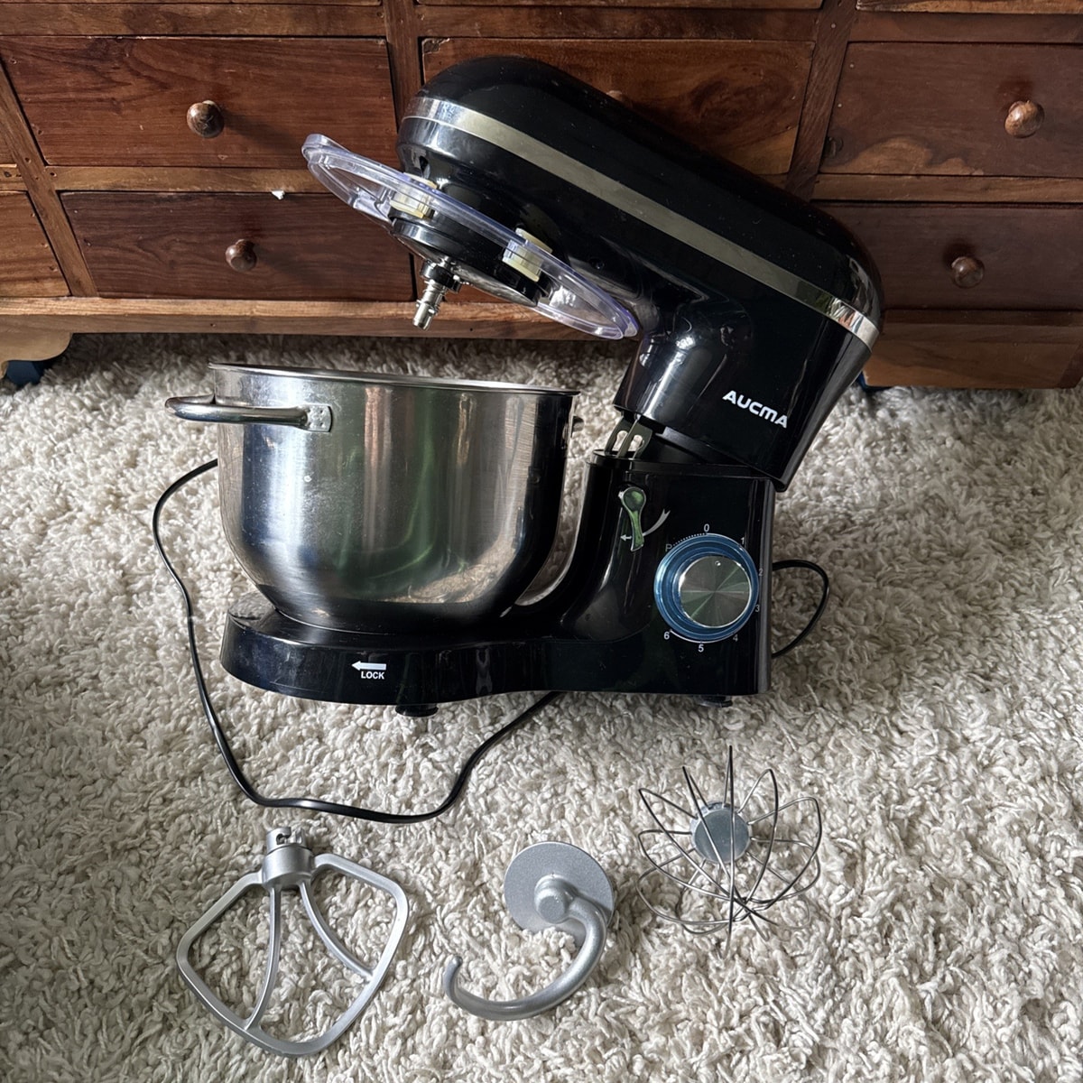 Aucma Stand Mixer, 6.2L Food Mixers for Baking, Electric Kitchen Mixers - Used