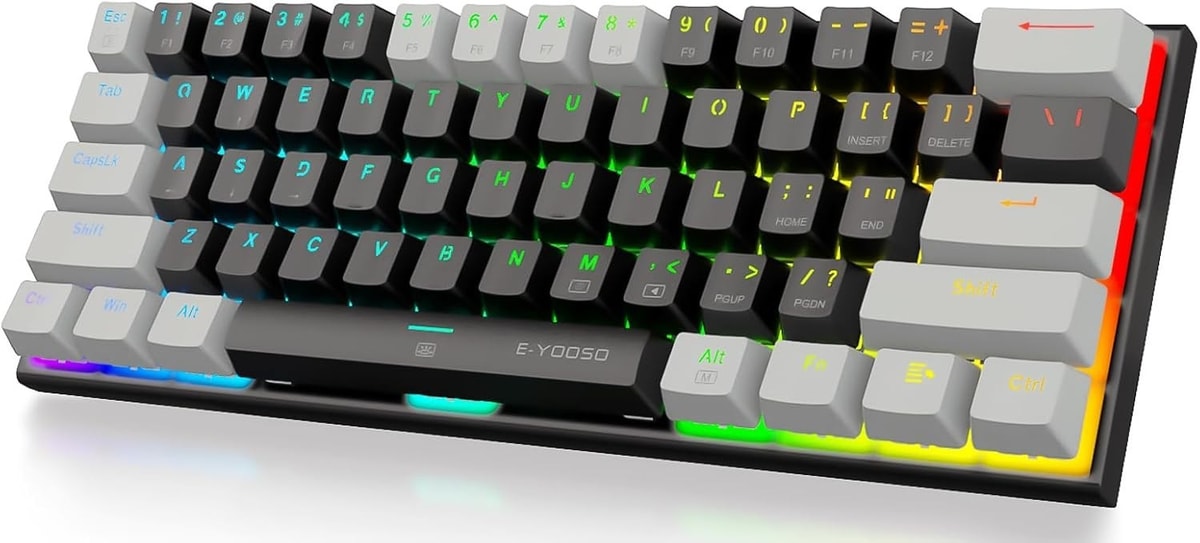 E-YOOSO Gaming Keyboard 61 Keys Compact Mechanical Z11 NEW RED Wired RGB